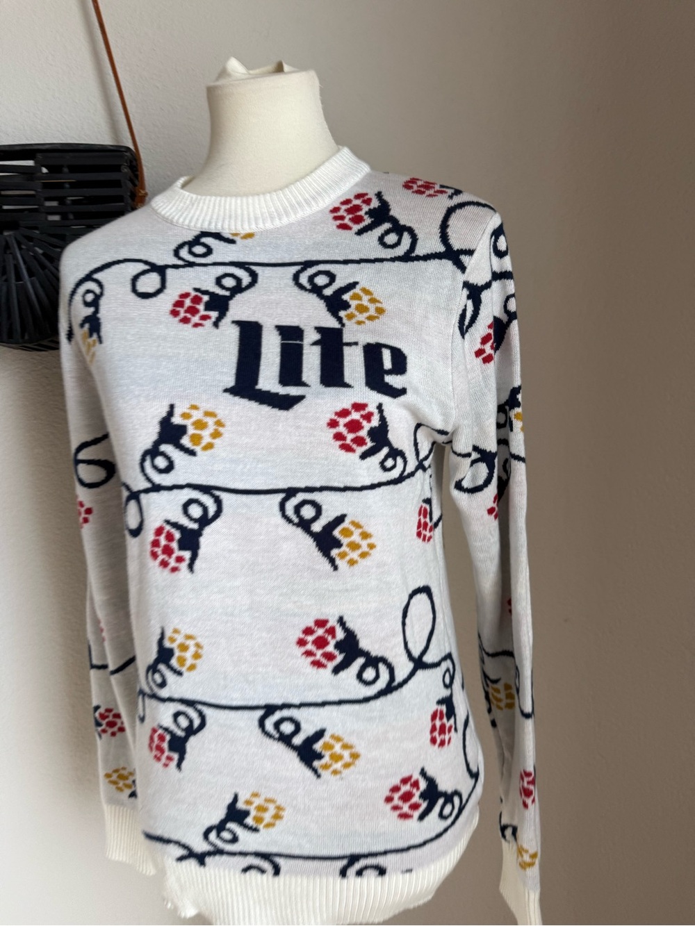 Miller Lite Long Sleeve Christmas Sweater, Size Small